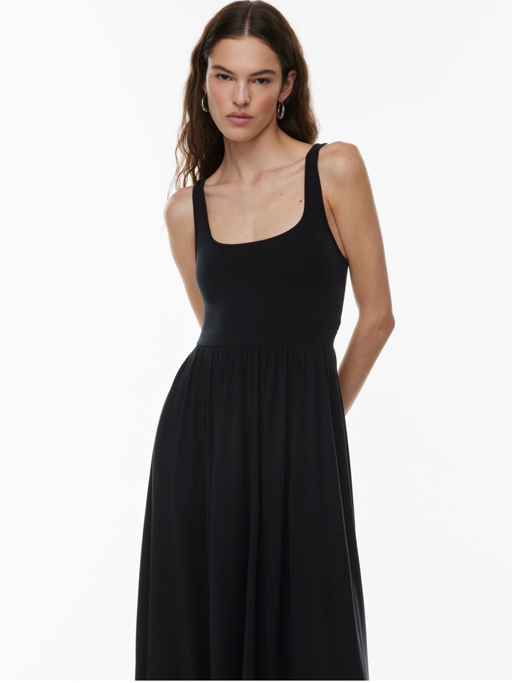 Aritzia Wilfred Market Midi Dress Black L - Picture 3 of 10